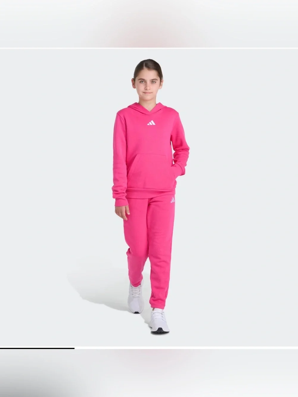 adidas 2 Piece Long Sleeve Fleece Pullover & Jogger Set